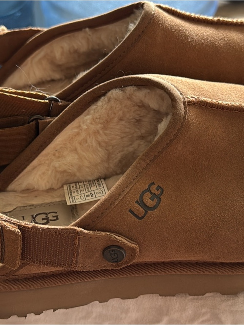 UGG  women’s Chestnut Shearling-Lined Slip-On Slippers